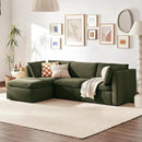 mopio Oversized Modular Sectional Sofa with Fully Removable Covers and Storage, Convertible U, L-Shaped and Sleeper Sectional, Modern Couches with Ottoman Chaise (Olive Green Velvet, 4 Seats, L) by CozyNest Decor