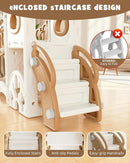 YUFU Toddler Slide Set, 11 in 1 Kids Slide for Toddlers 1-3, Toddler Playset with Climbing Bridge, Golf Set, Basketball Hoop, Indoor Outdoor Playground (Brown) by TinyTreasures Baby Boutique