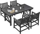 HDPE Patio Dining Set, 5-Piece Outdoor Table and Chairs with Umbrella Hole, Modern Outdoor Dining Set for 4, HDPE Outdoor Patio Furniture Dining Sets for Deck, Poolside, Porch, Obsidian by CozyNest Decor