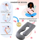 Pregnancy Pillow, Full Body Maternity Pillow 57 inch, with Removable Washable Cover - Sleep Support for Legs, Back, Neck, Shoulder, HIPS, Belly for Pregnent Women, 100% Cotton by TinyTreasures Baby Boutique