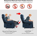 Oversized Power Recliner Chair 350lb with Hidable Cup Holders, Extra Wide Large Big Electric Recliner Chair with Lumbar Support Pillow Nursery Chair Living Room (Manual, BROWN-6002-1) by CozyNest Decor