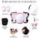 Adjustable Kids Bike Helmet with Knee & Elbow Pads Set, Color Gradient Design for Boys and Girls Aged 3-14+, for Skateboarding, Scooter, Roller & Inline Skating, Longboard by TinyTreasures Baby Boutique