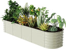Raised Garden Bed Kit 8×2×1.4 FT Magnesium-Aluminum-Zinc Stainless Steel Metal Planter Box for Planting Outdoor Plants Vegetables (Beige) by CozyNest Decor