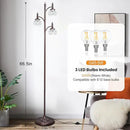 Brown Tree Floor Lamps for Living Room 66.5'' Standing Lamp with 3 Rotatable Lights Glass Shade Modern Lamp for Living Room Bedroom Office(3LED Bulbs Included) by CozyNest Decor
