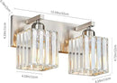 Modern Vanity Light 2-Lights Brushed Nickel Vanity Light Crystal Bathroom Wall Light Bathroom Light Fixtures by CozyNest Decor