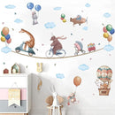 TOARTi Jungle & Woodland Animals Wall Decals - Hot Air Balloon & Elephant Giraffe Rabbit Wall Art Stickers for Baby & Kids Room Decoration by TinyTreasures Baby Boutique