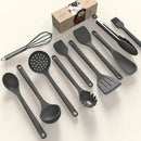 Silicone Cooking Utensils Set - 600°F Heat Resistant, Nonstick Kitchen Utensil Set with Spatulas, Spoons, Whisk, Tongs, BPA Free, Dishwasher Safe (Gray) by CozyNest Decor