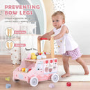labebe Wooden Baby Walker, Push Activity Walker for Kids 12M+, Multifunctional Ice Cream Cart Activity, Adjustable Speed Learning Walking with Wheels, Birthday Gift for Girls Boys Ages 1-3 (Pink) by TinyTreasures Baby Boutique