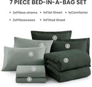 Monbix King Size Comforter Set, Deep Forest King Size Bedding Set Reversible, King Comforter Set 7 Pieces, Cationic Dyeing Bed in a Bag with Comforter, Sheets, Pillowcases & Shams by CozyNest Decor