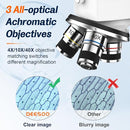Microscope for Adults and Kids - 40X-2000X Monocular Microscopes with Slides Set, Dual Led Light, Phone Adapter, Professional Biological Optical Microscopes for Students School Home Education by TinyTreasures Baby Boutique