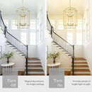 30" Farmhouse Gold Chandelier, 10-Light Foyer Lighting Fixtures, Lantern Tiered Pendant Light Fixtures, Metal Rustic High Ceiling Chandelier for Dining Room Entryway Staircase by CozyNest Decor