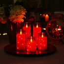 Homemory 9 Pcs Flameless Candles with Embedded Star String Fairy Lights, Battery Operated Candles, LED Candle, Fake Candles with Remote Control and Timer (Red) by CozyNest Decor