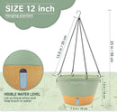 ZMTECH 12 Inch Large Hanging planters for Indoor, 2 Pack Self Watering Plant Pot for Outdoor Garden Porch, Hanging Flower Pot with Visible Water Level & Removable Tray(12Inch, Green) by GreenHaven Gardens