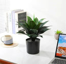 JUSTOYOU 14" Large Artificial Succulent Faux Agave Plant in Pot, Fake Potted Desk Plant Realistic Greenery Artificial Plants for Indoor Office Home Decor Bathroom Kitchen Shelf (Dark Green) by GreenHaven Gardens