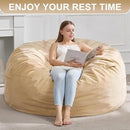 Hobestluk 5FT Bean Bag Chair Giant Bean Bag Chairs for Adults Large Bean Chairs with Removable Cover, Beanbag Chair with Filler, Adult Bean Bag Chairs for Living Room, Bedroom by CozyNest Decor