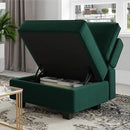 Belffin Modular Sectional Sofa U Shaped Sectional Couch with Reversible Chaises Velvet Modular Sofa with Storage Seat Green by CozyNest Decor