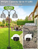 Outdoor Double Shepherds Hook with 5 Prong Base, 76 Inch Adjustable Heavy Duty Two Sided Bird Feeder Pole Stand for Hanging Plant Baskets, Solar Light Lanterns, Hummingbird Feeder, 1 Pack by GreenHaven Gardens
