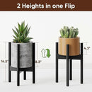 MUDEELA Adjustable Plant Stand Indoor, Bamboo Plant Stand 8 to 12 Inches, Single Floor Plant Stand for Indoor Plants, Bamboo Black Planter Stand for Indoor Plants, Pot Plant Not Included by GreenHaven Gardens