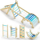 BlueWood 2025 8-in-1 Pikler Triangle Climbing Set Toddler Toys Indoor Baby Jungle Gym Climber Playground for Kids - Sky Blue by TinyTreasures Baby Boutique