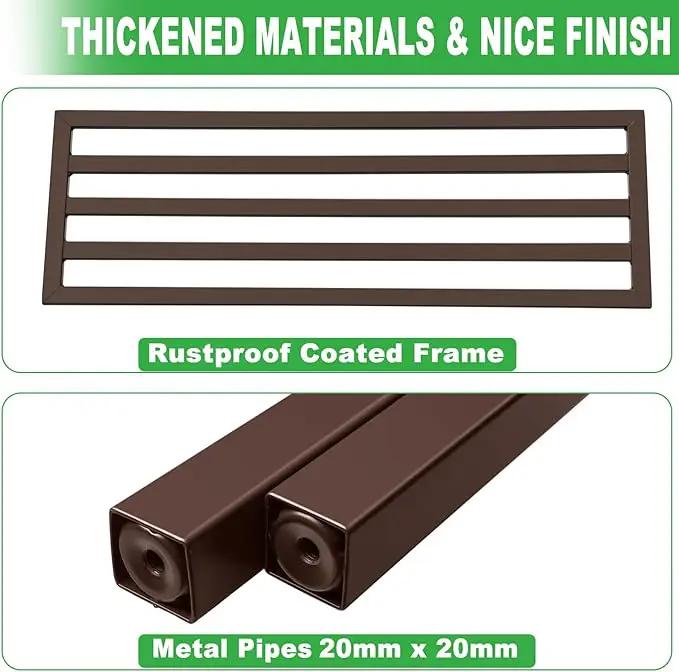 Metal Plant Stand Outdoor Plant Shelf Indoor,2 Tier Heavy Duty Ladder Plant Stands for Multiple Plants,26" L x 20.25" H x 17.75" W,Coffee, photo 2 of 6