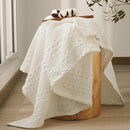 PHF 100% Cotton Waffle Weave Throw Blanket, Soft Lightweight Breathable Cozy Summer Throws for Couch Bed Sofa, Luxury Aesthetic Woven Blanket for Home Decor & Office, 50"x60", Ivory by CozyNest Decor