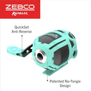 Zebco Rambler Fishing Reel and Rod Combo, Durable Fiberglass Rod with Built-in Carabiner, Patented No-Tangle Reel, Pre-Spooled with 8-Pound Zebco Fishing Line by TinyTreasures Baby Boutique