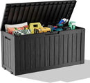 75 Gallon Outdoor Storage Box – Waterproof Deck Box for Patio & Garden,Black by GreenHaven Gardens