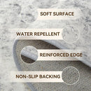 Washable Area Rugs 4ft Non-Slip Modern Abstract Soft for Living Room Entryway Bedroom Nursery, Print Pattern, Gray White Grey by TinyTreasures Baby Boutique