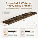 Fun Memories 72 Inch Floating Shelf, 12 Inch Deep Wall Shelf for Fireplace Mantel, Deep Storage Shelves for Home & Office, Wall Shelves with Invisible Bracket, Rustic Brown, Set of 1 by CozyNest Decor