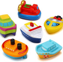 Bath Toys, 6 Packs Light up Boat Floating Rubber Set, Flashing Color Changing Light in Water, Tub Gift for Baby Infant Toddler Child Kid, Bathtub Ship Toy for Bathroom Shower Game Swimming Pool Party by TinyTreasures Baby Boutique