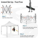 COBIZI 10x10 Pop Up Canopy Tent 10x10 Easy up Canopy, Heavy Duty Outdoor Canopy UPF 50+ All Weather Waterproof Instant Party Tents for Parties Gazebo with Handbag, White(Windproof Upgraded) by GreenHaven Gardens