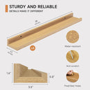 Picture Ledge Shelf for Wall, Floating Shelves Set of 4, 24 Inch Long Nursery Book Shelves for Toys Storage, Kids Bookshelf Wall Mounted for Books Photo Frames, Oak by TinyTreasures Baby Boutique