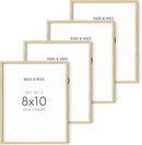 HAUS AND HUES 8"x10" Beige Oak Wood Picture Frame Set of 4-8x10 Wood Picture Frame, 8x10 Frames 4 Pack, 8x10 Poster Frame, 8x10 Frame Wood, 8 by 10 Picture Frames, Set of 4 Frames 8x10 Frame Only by CozyNest Decor