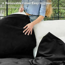 Belffin Modular Sectional Sleeper Sofa with Pull Out Couch Bed Modular Sleeper Loveseat Sectional Sofa Velvet Fabric for Living Room Apartment Black by CozyNest Decor