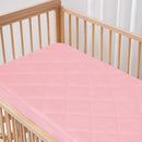 Mini Crib Mattress Protector Sheets Fitted Waterproof Mini Crib Mattress Protector Pad Cover Pink 2 Pack Quilted 38" x 24" by TinyTreasures Baby Boutique