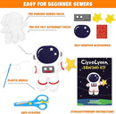 CiyvoLyeen Space Sewing Kit for Kids Solar System DIY Activity Kids Felt Craft Supplies for 7 8 9 10 11 12 Girls and Boys Educational Beginners Sewing Set of 11 by TinyTreasures Baby Boutique