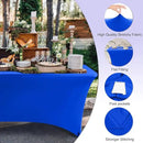 ABCCANOPY 6 FT Royal Blue Spandex Table Cover Stretch Fitted Wrinkle Resistant Tablecloth Reuse for Rectangular Folding Table Patry Event Wedding Banquet Protector by CozyNest Decor