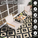 Outdoor Plastic Straw Rug, Waterproof Mat, Washable Large Floor Mat and Rug for Outdoors, RV, Beach, Patio, Camping, Backyard, Deck, Picnic, Indoor Outside (6x9ft,Geometry/Black&Beige) by GreenHaven Gardens