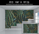 Dark Tropical Palm Leaf Wallpaper Mural Oil Painting Style Abstract Leaves Wall Mural (Not Peel and Stick) by CozyNest Decor