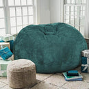 2 Pcs Classic Bean Bag Chair, with Faux Rabbit Fur Cover for Teens and Kids, Memory Foam Bean Bag Chairs, Ultra Soft Faux Fur Fabric, 2.5 feet Round Fluffy Bean Bag Sofa by TinyTreasures Baby Boutique