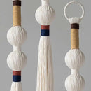 Macrame Wall Hanging Boho Decor Yarn Wall Art Small Sphericity Cotton Textile Tassel Hanging Fiber Art for Living Room Bedroom 27'' L x 2.3'' W by CozyNest Decor