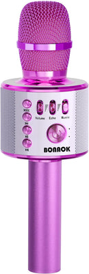 BONAOK Wireless Bluetooth Karaoke Microphone, Portable Toy Microphone for Singing, Gifts to Girls Boys Kids Adults All Age Q37（Bright Purple） by TinyTreasures Baby Boutique