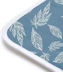 Encasa XO Ironing Mat/Pad (Small 28"x20") with 3mm Padding & Silicone Iron Rest for Steam Pressing on Tabletop or Bed - Heat Resistant, Portable, Quilting & Travel Blanket - Big Leaves Blue by CozyNest Decor