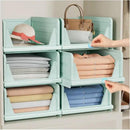6 Pack Stackable Closet Storage Basket - Stackable Storage Bins, Multifunctional & Foldable Closet Organizer, Wardrobe Cupboard Space-Saving Hat Storage Drawer Organizer, Green by CozyNest Decor