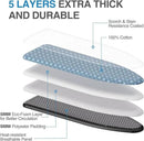 APEXCHASER Ironing Board with Iron Rest, Compact and Space Saver Iron Board, Extra Thick Cover, Height Adjustable, Wall Mount & Closet Hanger 13x43 Yellow