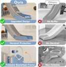 YUFU 8 in 1 Toddler Slide Set, Kids Slide for Toddlers Age 1-3, Toddler Playset with Climber, Basketball Hoop and Ball, Outdoor Indoor Playground for Toddlers 1-3 (Blue+Gray) by TinyTreasures Baby Boutique