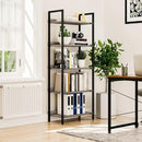 NUMENN Bookshelf, 5 Tier Bookshelves, Home Office Bookcase Shelf Storage Organizer, Free Standing Storage Shelving Unit for Bedroom, Living Room and Home Office, Grey by CozyNest Decor