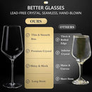 JBHO 17 oz Lead-Free Wine Glasses Set of 4, Hand Blown Durable Crystal Wine Glasses for Daily Use and Hosting Guests, Thin Rim for Serving Red and White Wine, Gift packing for any occasion by CozyNest Decor