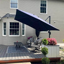 PURPLE LEAF 10 Feet Patio Umbrella Outdoor Cantilever Square Umbrella Aluminum Offset Umbrella with 360-degree Rotation for Garden Deck Pool Patio, Navy Blue by GreenHaven Gardens