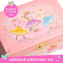 Musical Ballerina Kids Jewelry Box - Girls Jewelry Box with Mirror, Ballerina Gifts for Little Girls, Unicorn Toys for Girls Age 4-6 by TinyTreasures Baby Boutique